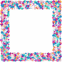 Rainbow Confetti Vector White Background. Bright