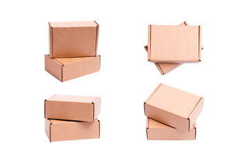 Brown carton cardboard box, isolated