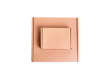 Brown carton cardboard box, isolated