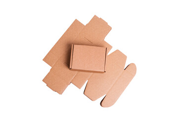 Brown carton cardboard box, isolated
