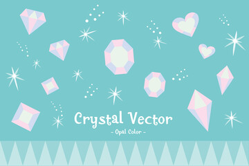 Cute and Romantic crystal flat design 