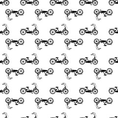 Bike tricycle pattern seamless background texture repeat wallpaper geometric vector