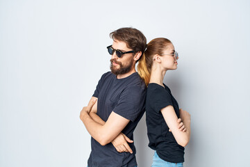 married couple socializing together posing fashion studio lifestyle