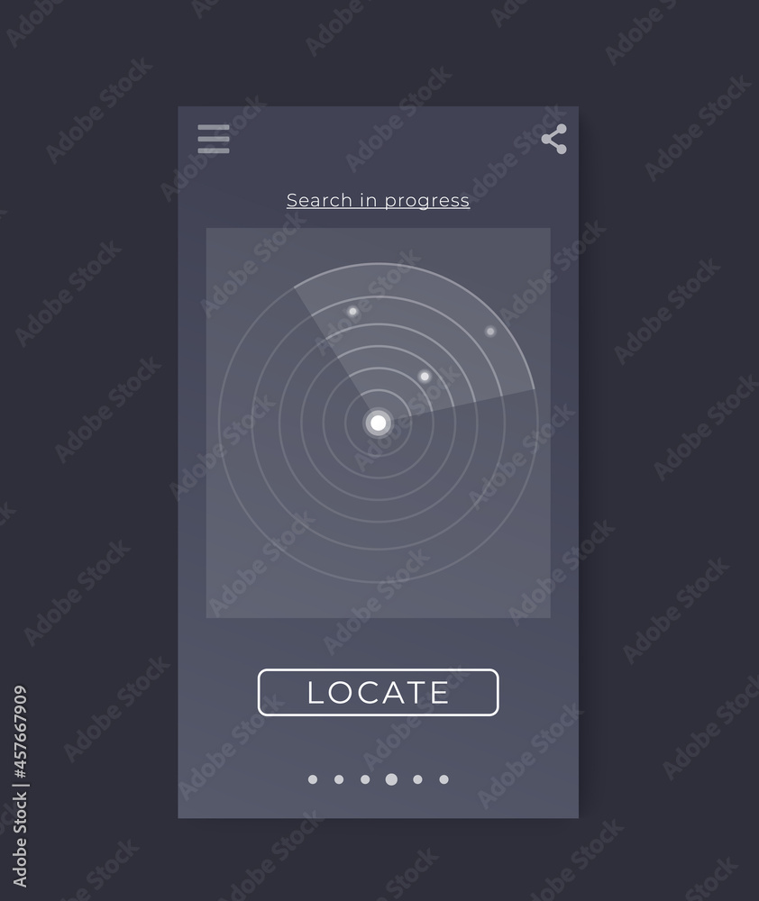 Poster Search app, radar, mobile ui