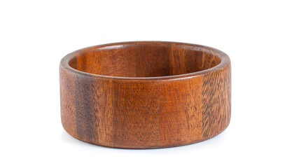 wooden bowl on white background