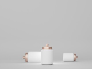 3d render of blank cosmetics skincare product or packaging for mock up. Beauty soap and spa concept. Lotion oil moisture for skin health. Premium and luxury design for branding.