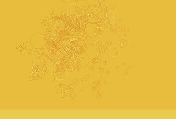 Light Yellow vector pattern with polygonal style with circles.