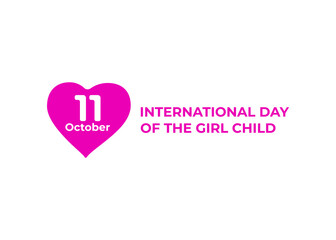 Symbol of International Day of the Girl Child. Logo of International Day of the Girl Child in simple design. Vector illustration with concept of important event.