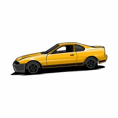 Fototapeta na wymiar car sport yellow vehicle
