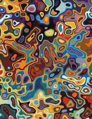 Psychdelic Abstract colorful Organic shapes background Abstract colorful