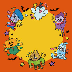ポップなハロウィンのフレーム