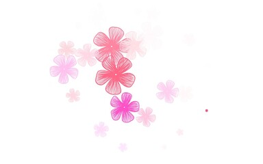 Fototapeta na wymiar Light Red vector abstract background with flowers.