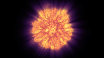 Fototapeta premium fire flame ball explosion in space, illustration