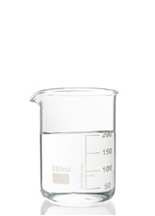 A concept of Science, Beaker isolated on white background