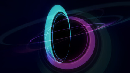Fototapeta premium rings light neon in space