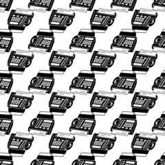 Phone fax in perspective pattern seamless background texture repeat wallpaper geometric vector