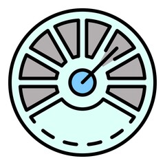 Fototapeta premium Tachometer icon. Outline tachometer vector icon color flat isolated