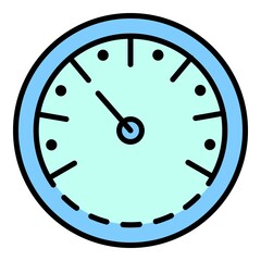 Truck tachometer icon. Outline truck tachometer vector icon color flat isolated