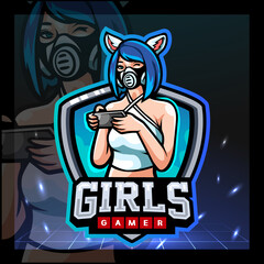 Girls gamer mascot. esport logo design © REYYARTS