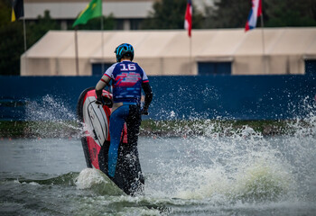 freestyle aquabike in open water at a sports event