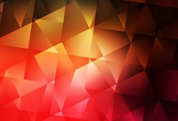 Dark Red, Yellow vector low poly background.