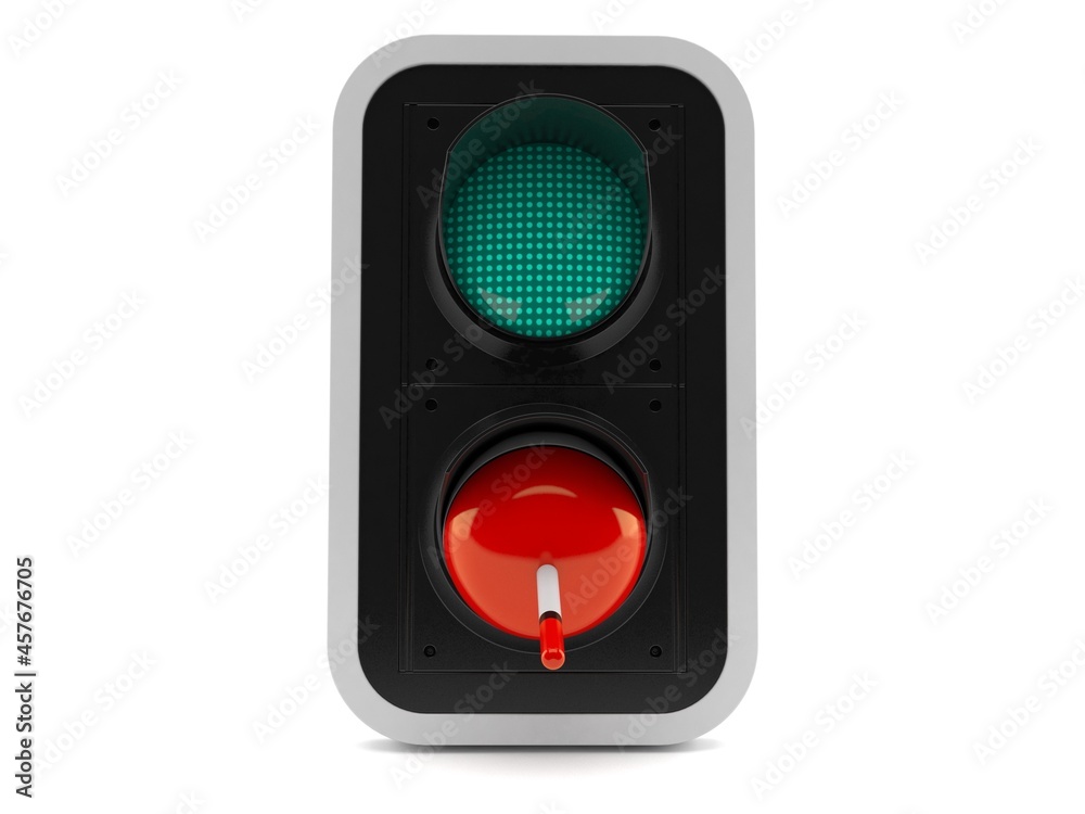 Canvas Prints fishing float inside green traffic light