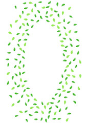 Green Foliage Background White Vector. Plant Summer Design. Decor Frame. Greenish Ecology Illustration. Vegetation Aroma.