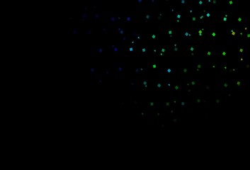 Dark Multicolor, Rainbow vector backdrop with lines, circles, rhombus.