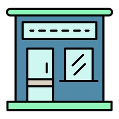 Petrol station market icon. Outline petrol station market vector icon color flat isolated