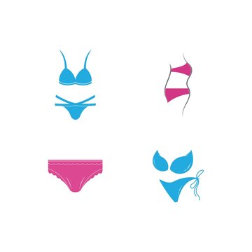 Bikini Logos Vector Template. Swimsuit Logo Design