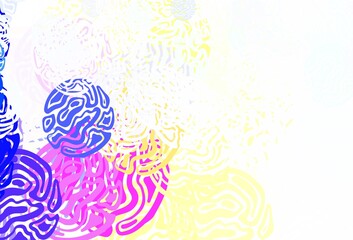 Light Multicolor vector backdrop with memphis shapes.