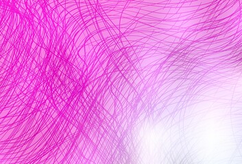 Light Pink vector texture with curved lines.