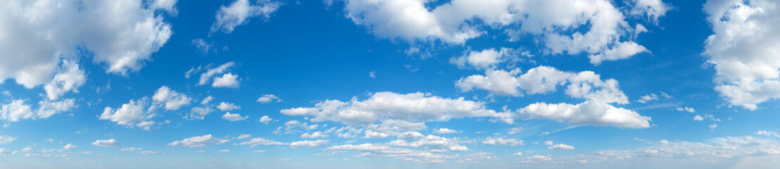Blue Sky background with tiny Clouds. Panorama background - obrazy, fototapety, plakaty