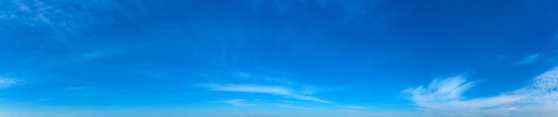 Panorama Blue sky and white clouds. Bfluffy cloud in the blue sky background