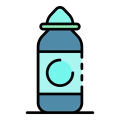 Electric cigarette liquid icon. Outline electric cigarette liquid vector icon color flat isolated