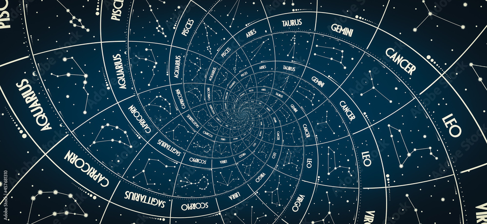 Wall mural droste effect background. abstract design for concepts related to astrology and fantasy.