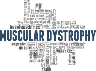 Fototapeta na wymiar Muscular Dystrophy vector illustration word cloud isolated on white background.