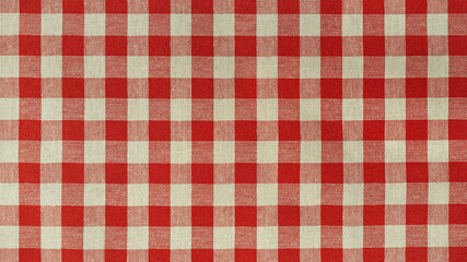 Texture of tablecloth, Checkered pattern and red tone, Cloth wallpaper background