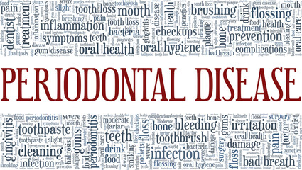 Periodontitis - Periodontal Disease vector illustration word cloud isolated on white background.