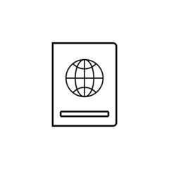 passport icon, travel vector, pass illustration