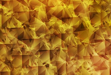 Dark Yellow vector polygonal background.