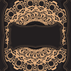 Black banner with vintage brown pattern and place under your text