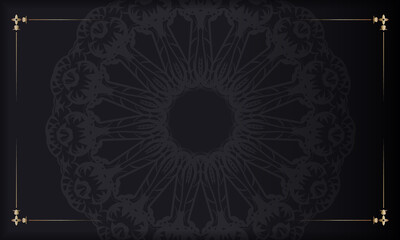 Black banner with vintage brown pattern and space for logo or text