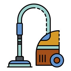 Obraz premium Dry vacuum cleaner icon. Outline dry vacuum cleaner vector icon color flat isolated