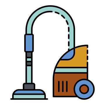 Dry vacuum cleaner icon. Outline dry vacuum cleaner vector icon color flat isolated