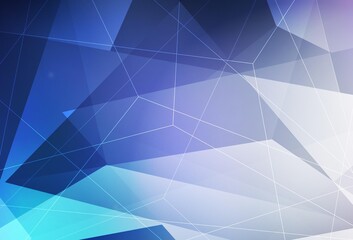 Fototapeta premium Dark Pink, Blue vector background with triangles.