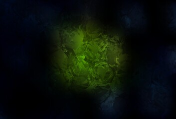 Dark Green vector doodle backdrop with roses, flowers.