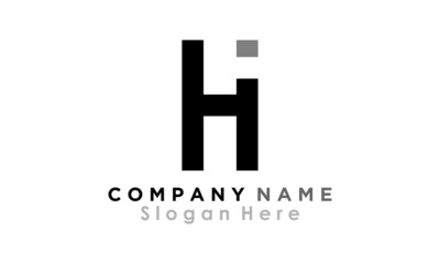 letter HI vector icon