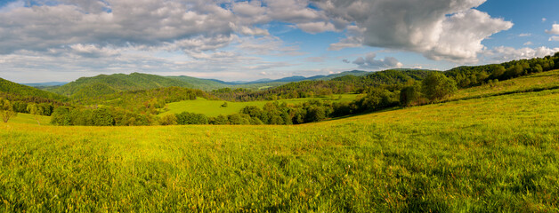 View from Terka on the peaks of the Bieszczady Mountains, the Bieszczady Mountains 