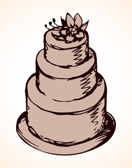 Big tasty cake. Vector drawing